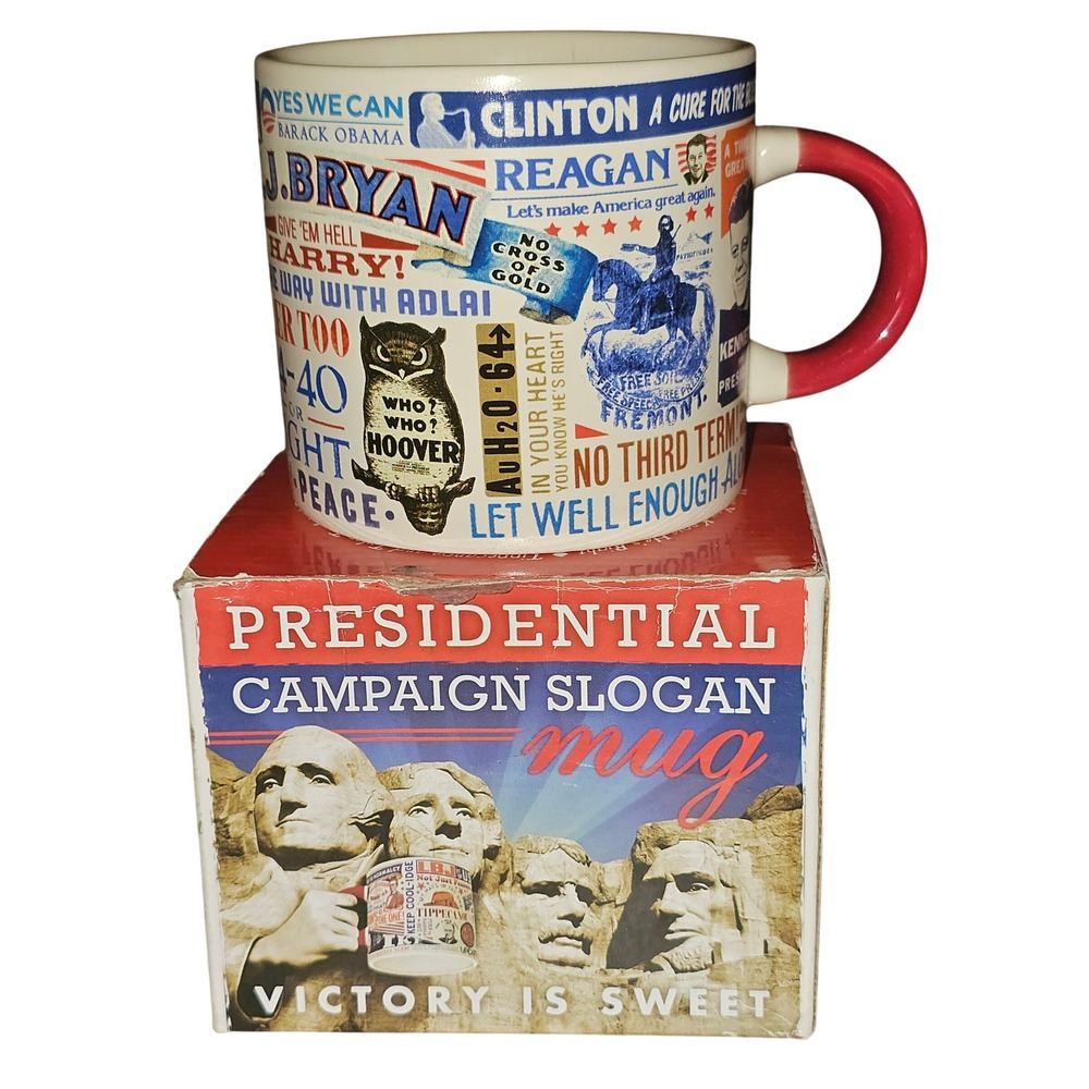 Unemployed Philosophers‎ Guild Presidential Campaign Slogan Mug US History Boxed